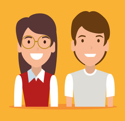 young couple avatar character