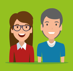 young couple avatar character