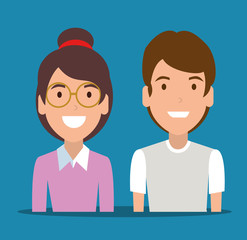 Fototapeta premium young couple avatar character
