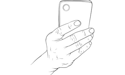 hand holding mobile phone vector
