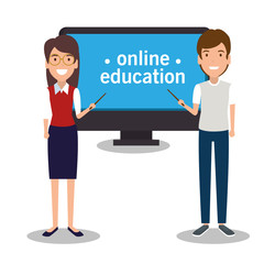 education on line with desktop display