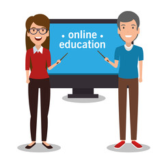 education on line with desktop display