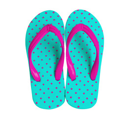 Colorful sandals isolated on white background.