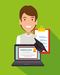 education on line with laptop