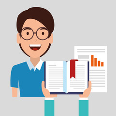 education on line with ebook and set icons