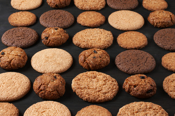 Various cookies on black