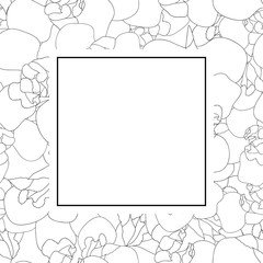 Iris Flower Outline Banner Card
