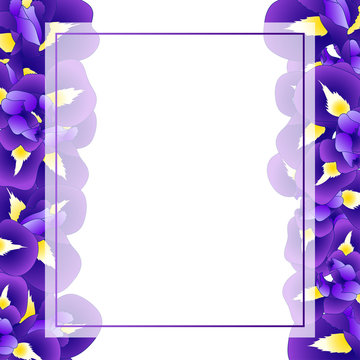 Purple Iris Flower Banner Card Border