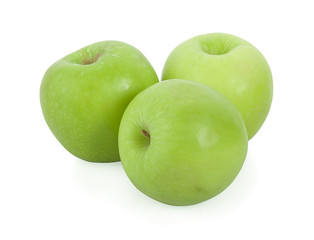 Green apple isolated on the white background.