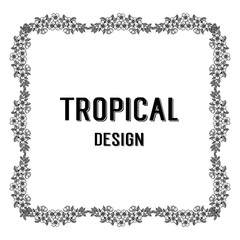 Vector tropical flower card hand draw illustration collection