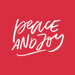 Peace and Joy Holiday Lettering
