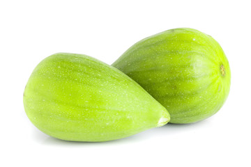 Ripe green fig fruit isolated on white background