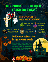 Halloween night trick or treat information poster