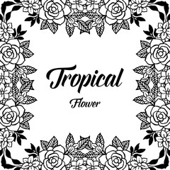 Tropical flower greetng card hand lettering vector illustration