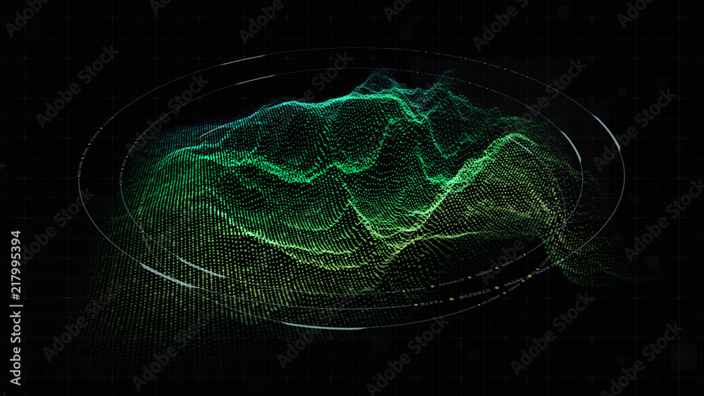 Leinwandbilder futuristic military concept for head up display with holographic terrain, user interface readout, ta