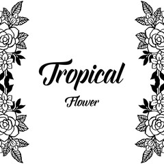 Tropical flower greetng card hand lettering vector illustration