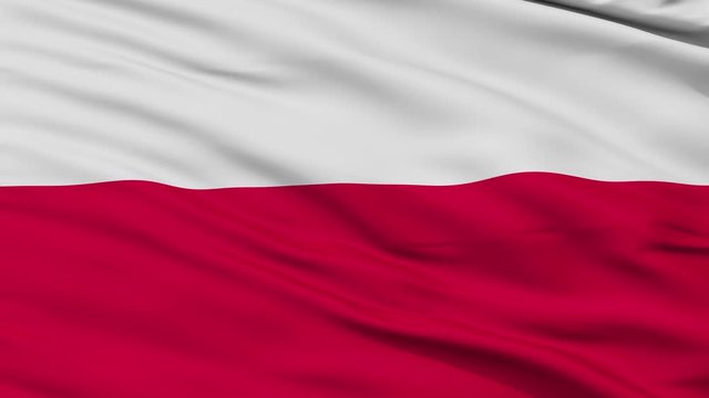 Zastava Kranja closeup flag, city of Slovenia, realistic animation seamless loop - 10 seconds long