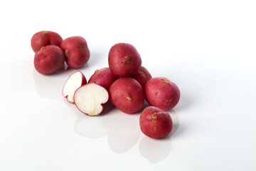 Close-Up Of Radish  White Background