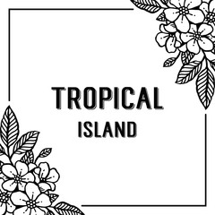 Tropical island card floral design vector illustration