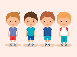 cute and little boys group
