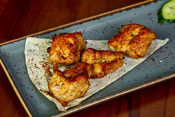 Chicken barveque with bread