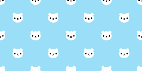 bear seamless pattern polar bear vector panda teddy background isolated repeat wallpaper