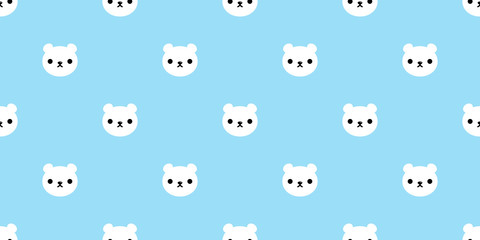 Fototapeta premium bear seamless pattern polar bear vector panda teddy background isolated repeat wallpaper
