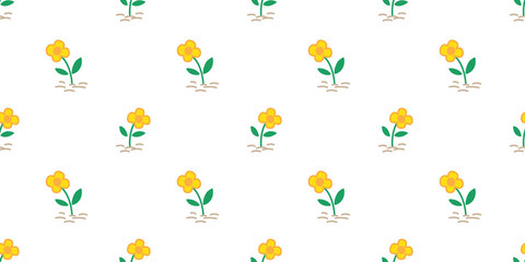 flower seamless pattern vector garden cactus yard nature isolated background repeat wallpaper