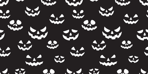 Halloween seamless pattern pumpkin vector ghost scarf isolated tile background repeat wallpaper black