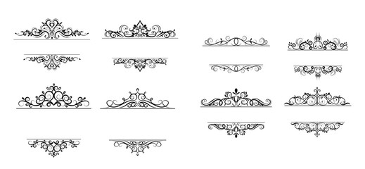 Vintage vector swirl frame set