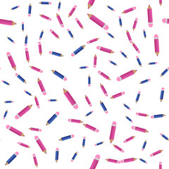 The Seamless pattern of colored pencils randomly