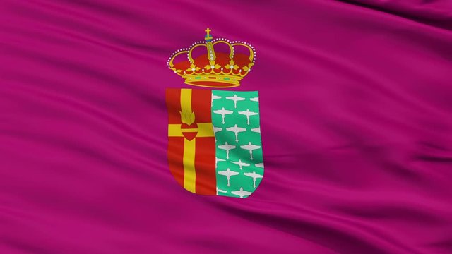 Getafe closeup flag, city of Spain, realistic animation seamless loop - 10 seconds long