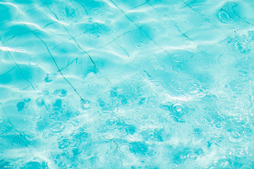 Water swimming pool. pool with blue water. Background of clean blue rippled water in a hotel...