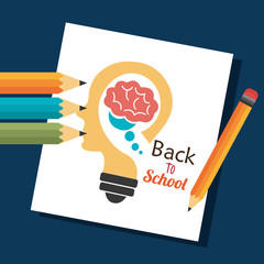 back to school label with brain storming