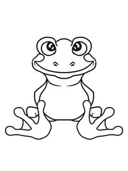 frosch sitzend süß niedlich klein comic cartoon clipart