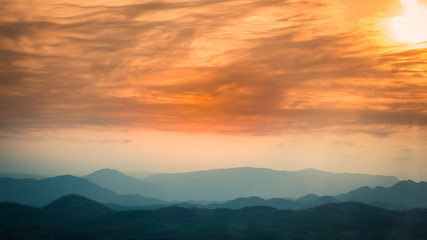 Fototapeta na wymiar Mountain Sunset in nature