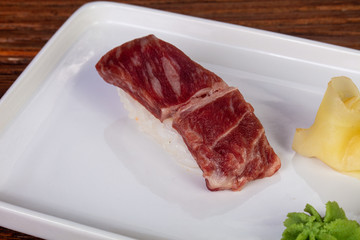 Japanese sushi with beef