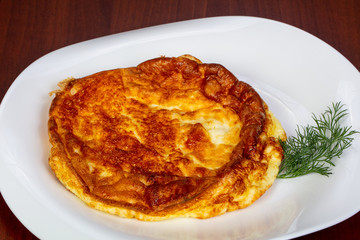 Omelet in the plate
