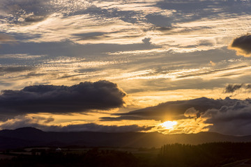 丘の町・美瑛の夕景