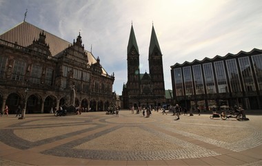 Bremer Marktsilhouette mit Rathaus, Dom und Bürgerschaft