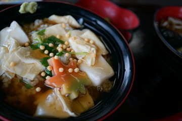和食　湯葉　ごま豆腐　比叡山　日本食　美しい　あんかけ　丼