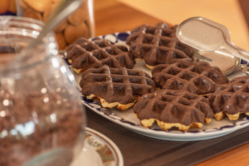 chocolate waffles breakfast