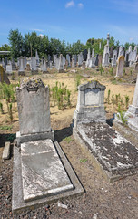 Tombstones in the jewish cemetery