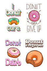 donuts t-shirt quotes vector illustration