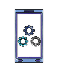 smartphone gears settings technology device color drawing