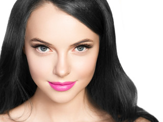 Fototapeta premium Eyes woman lashes beauty close up macro