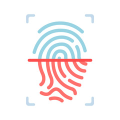 Fingerprint flat illustration