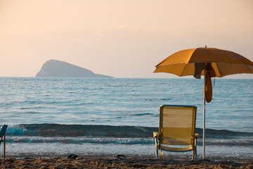 Mediterranean evening beach