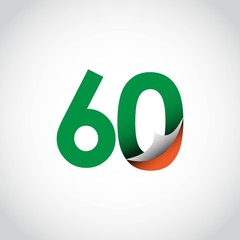 60 Year Anniversary Vector Template Design Illustration