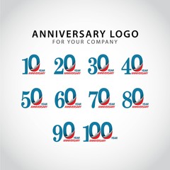 Year Anniversary Set Vector Template Design Illustration